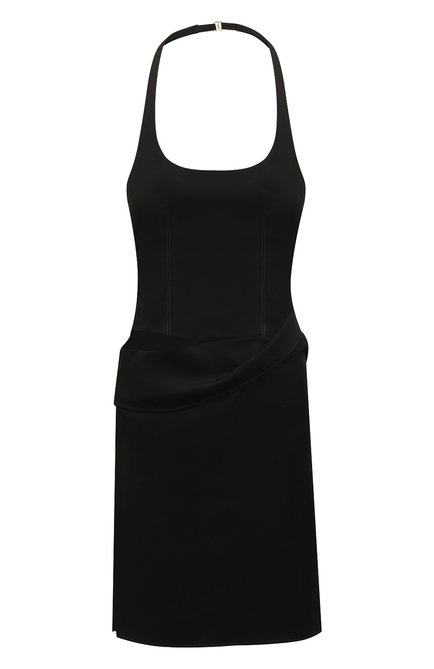 Женское шерстяное платье JACQUEMUS черного цвета, арт. 221DR011-1021 | Фото 1 (Материал внешний: Шерсть; Материал утеплителя: Шерсть; Длина Ж (юбки, платья, шорты): Мини; Стили: Романтичный; Женское Кросс-КТ: Платье-одежда; Рукава: На бретелях; Случай: Повседневный; Материал сплава: Проставлено; Драгоценные камни: Проставлено; Региональные ограничения белый список (Axapta Mercury): Не проставлено; Нос: Не проставлено)