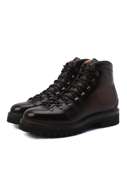 Мужские кожаные ботинки RALPH LAUREN темно-коричневого цвета по цене 186000 руб., арт. 815811329 | Фото 1