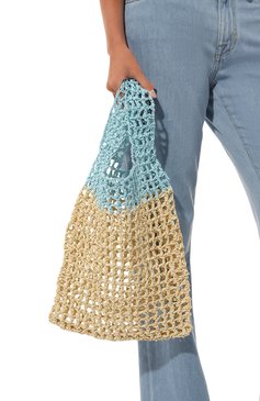 Женский сумка-тоут NANNACAY бежевого цвета, арт. 1587_185 | Фото 2 (Сумки-технические: Сумки-шопперы; Размер: medium; Материал сплава: Проставлено; Материал: Растительное волокно; Драгоценные камни: Проставлено)
