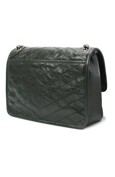 Женская сумка niki SAINT LAURENT темно-зеленого цвета, арт. 633158/0EN04 | Фото 3 (Сумки-технические: Сумки через плечо; Ремень/цепочка: С цепочкой, На ремешке; Размер: medium; Материал: Натуральная кожа)
