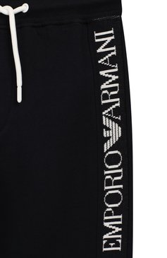 Детские хлопковые джоггеры EMPORIO ARMANI темно-синего цвета, арт. 6G4PJ8/3J2VZ | Фото 3 (Региональные ограничения белый список (Axapta Mercury): RU; Материал внешний: Хлопок; Статус проверки: Проверено, Проверена категория; Мальчики Кросс-КТ: Джоггеры-одежда)