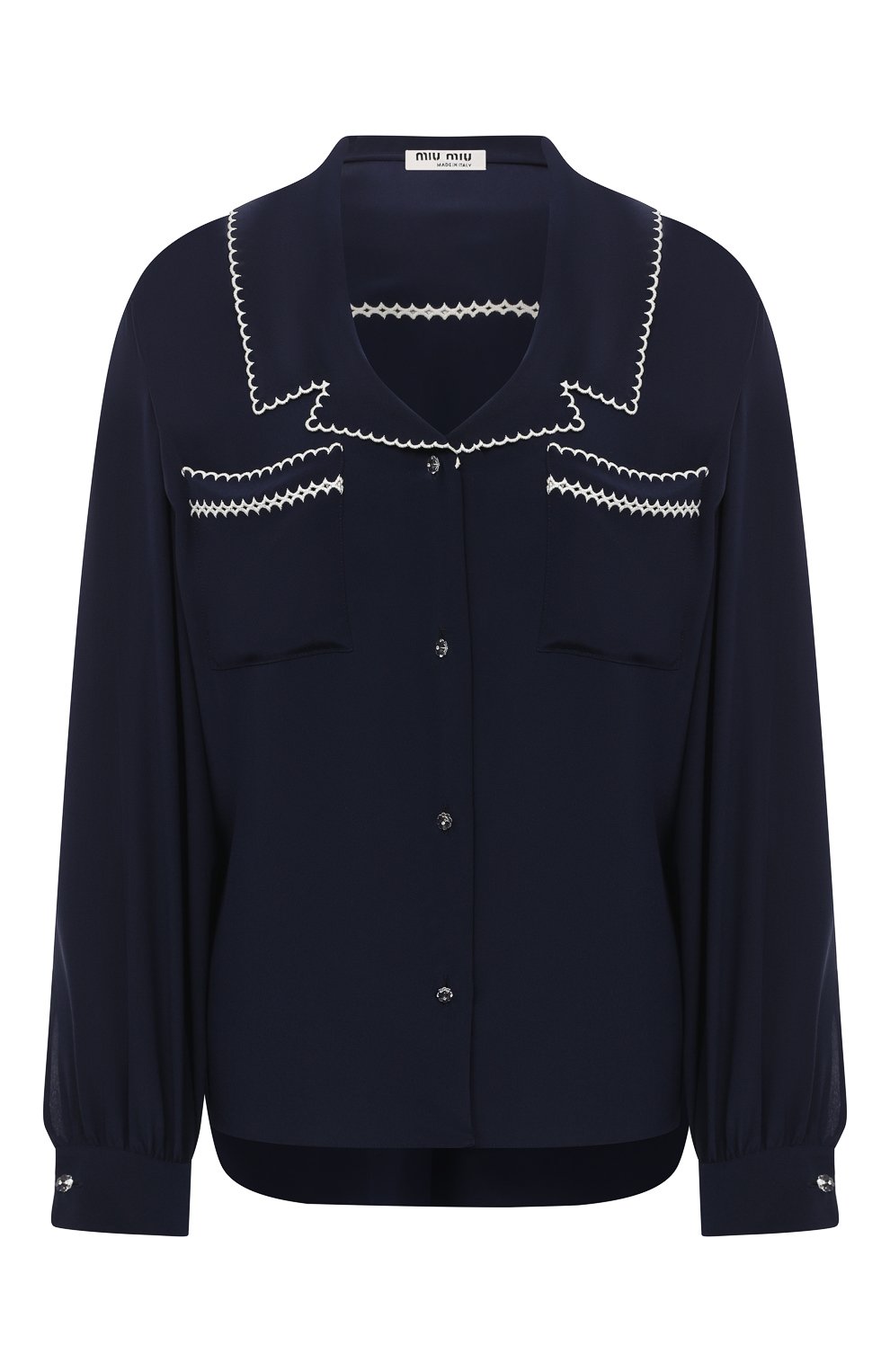 Шелковая блузка Miu Miu Синий MK1467-102-F0124 