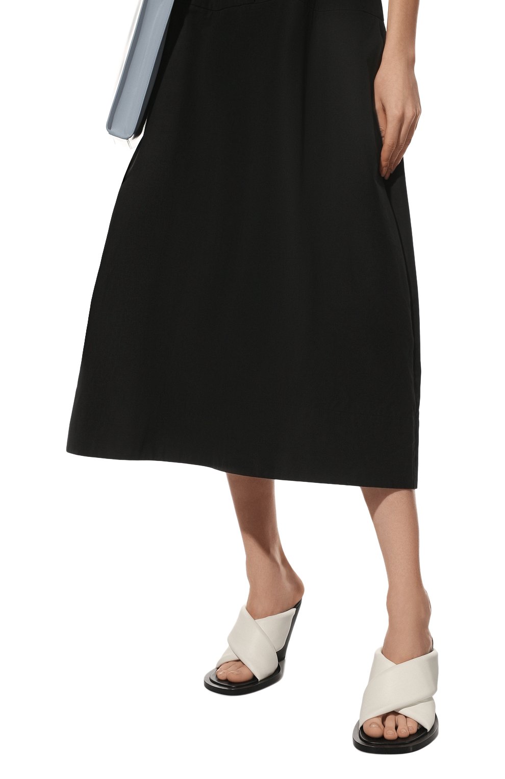 Женские кожаные мюли JIL SANDER белого цвета, арт. JS38042A-15002 | Фото 3 (Каблук высота: Высокий; Материал внешний: Кожа; Материал внутренний: Натуральная кожа; Каблук тип: Устойчивый; Подошва: Плоская)