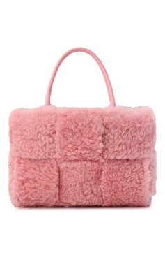 Женский сумка-тоут arco small BOTTEGA VENETA розового цвета, арт. 652867/V13F1 | Фото 1 (Материал: Натуральный мех; Сумки-технические: Сумки-шопперы; Размер: small)