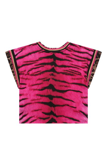 Детский хлопковый топ DOLCE & GABBANA фуксия цвета, арт. L5ST12/G7C2C/2-6 | Фото 2 (Рукава: Короткие; Материал внешний: Хлопок; Девочки Кросс-КТ: топ-одежда; Ростовка одежда: 2 года | 92 см, 3 года | 98 см, 4 года | 104 см, 5 лет | 110 см, 6 лет | 116 см)