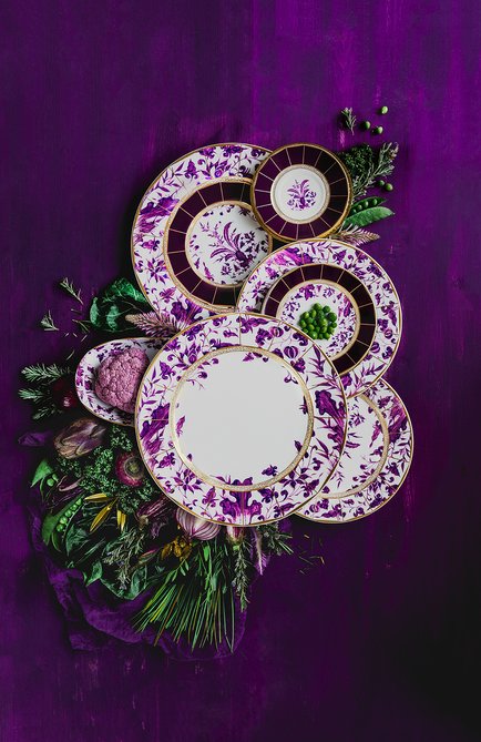 Кофейная чашка с блюдцем prunus BERNARDAUD фиолетового цвета, арт. 1831/79 | Фото 2 (Статус проверки: Проверена категория; Ограничения доставки: fragile-2)