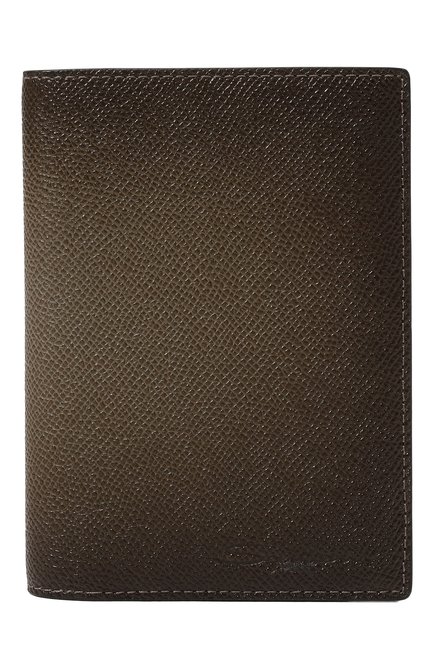 Мужской кожаная обложка для паспорта SANTONI хаки цвета, арт. UFPPA2379F0-AST6U74 | Фото 1 (Материал сплава: Проставлено; Материал: Натуральная кожа; Нос: Не проставлено)