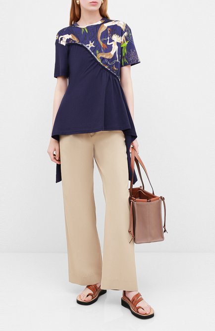 Женская футболка loewe x paula's ibiza LOEWE синего цвета, арт. S616333X33 | Фото 2 (Длина (для топов): Стандартные; Рукава: Короткие; Материал внешний: Хлопок; Принт: С принтом; Женское Кросс-КТ: Футболка-одежда)