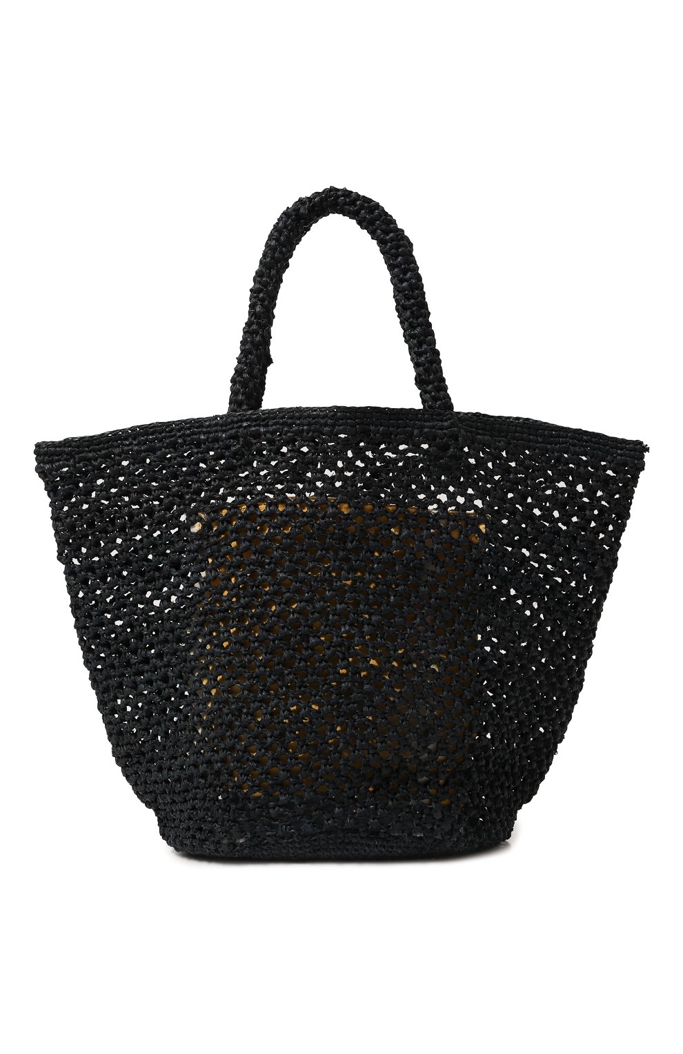 Женская сумка SANS-ARCIDET темно-синего цвета, арт. KAPITY LACY-K/M | Фото 6 (Женское Кросс-КТ: Сумка-пляжные сумки; Материал сплава: Проставлено; Материал: Растительное волокно; Драгоценные камни: Проставлено; Размер: large)