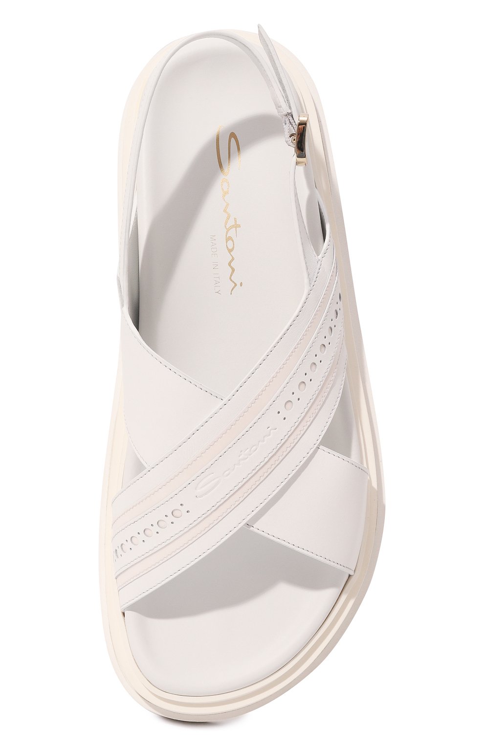 Женские кожаные сандалии SANTONI белого цвета, арт. WHSD70397BIATUHTI50 | Фото 6 (Материал внутренний: Натуральная кожа)