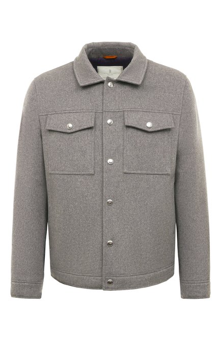 Мужская утепленная куртка-рубашка BRUNELLO CUCINELLI серого цвета по цене 0 руб., арт. MM4636447 | Фото 1