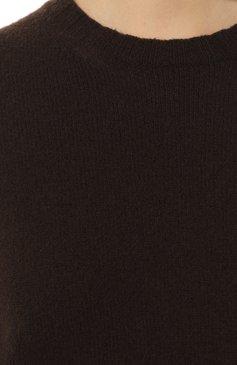 Женский шерстяной пуловер JIL SANDER коричневого цвета, арт. J02GP0043/J14506 | Фото 5 (Материал внешний: Шерсть; Рукава: Длинные; Длина (для топов): Стандартные; Женское Кросс-КТ: Пуловер-одежда; Стили: Кэжуэл)