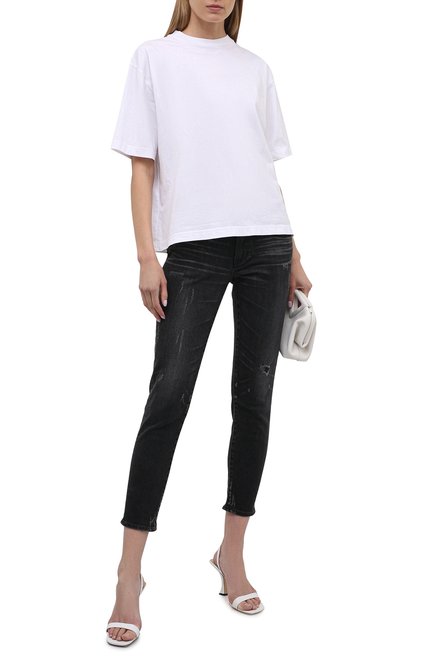 Женские джинсы MOUSSY темно-серого цвета, арт. 025ESC12-1150 | Фото 2 (Силуэт Ж (брюки и джинсы): Узкие; Материал внешний: Хлопок, Деним; Длина (брюки, джинсы): Стандартные; Стили: Гранж; Детали: Потертости; Кросс-КТ: Деним)