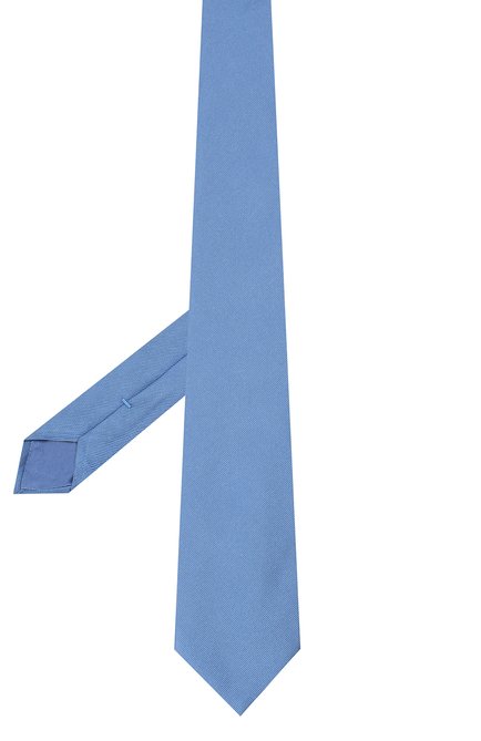 Мужской шелковый галстук BRIONI голубого цвета, арт. 062I00/PZ418 | Фото 2 (Материал: Текстиль, Шелк; Принт: Без принта; Статус проверки: Проверена категория; Региональные ограничения белый список (Axapta Mercury): RU)