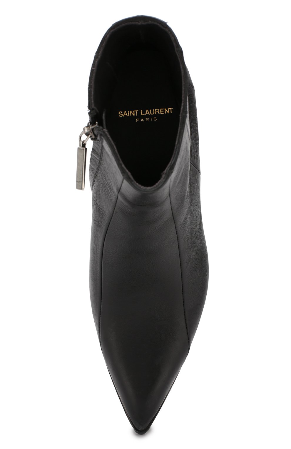 Женские кожаные казаки lukas SAINT LAURENT черного цвета, арт. 558996/0Z000 | Фото 5 (Женское Кросс-КТ: Казаки-ботинки; Материал внутренний: Натуральная кожа; Каблук высота: Средний; Материал утеплителя: Без утеплителя; Статус проверки: Проверено, Проверена категория; Подошва: Плоская)
