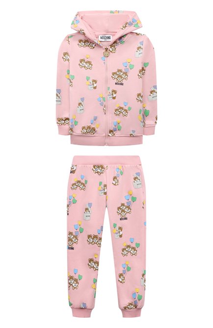 Детский комплект из толстовки и брюк MOSCHINO светло-розового цвета, арт. M0K03N/LCB38 | Фото 1 (Нос: Не проставлено; Материал сплава: Проставлено; Материал внешний: Хлопок)