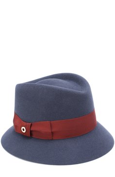 Женская фетровая шляпа с лентой LORO PIANA синего цвета, арт. FAG3810 | Фото 1 (Материал: Текстиль, Шерсть; Статус проверки: Проверена категория)