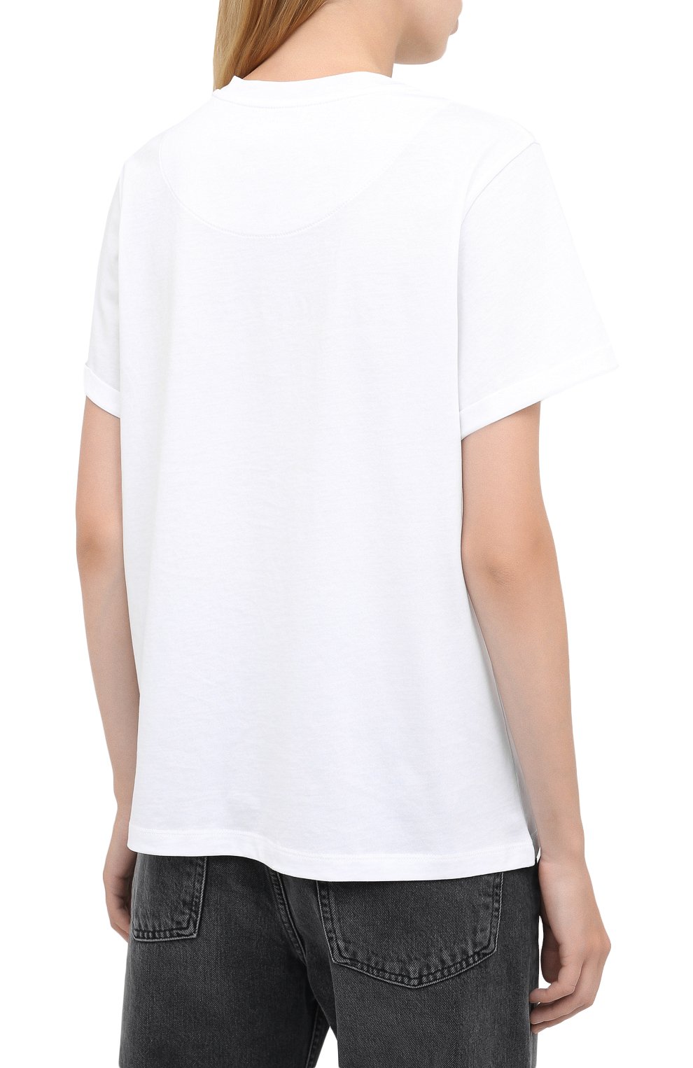 Женская хлопковая футболка CHANTAL THOMASS белого цвета, арт. TTI420 | Фото 4 (Рукава: Короткие; Длина (для топов): Стандартные; Принт: С принтом; Материал внешний: Хлопок; Женское Кросс-КТ: Футболка-одежда; Стили: Кэжуэл)