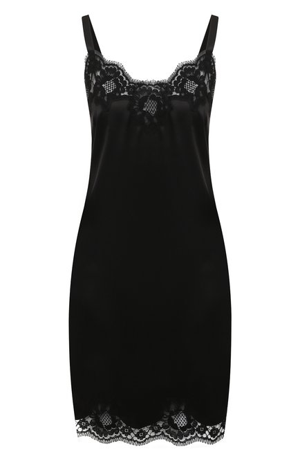 Женская сорочка из смеси шелка и хлопка DOLCE & GABBANA черного цвета по цене 59950 руб., арт. 06A00T/FUAD8 | Фото 1