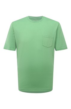 Мужская хлопковая футболка FEDELI зеленого цвета, арт. 6UED0250T | Фото 1 (Принт: Без принта; Рукава: Короткие; Длина (для топов): Стандартные; Материал сплава: Проставлено; Материал внешний: Хлопок; Драгоценные камни: Проставлено; Стили: Кэжуэл)