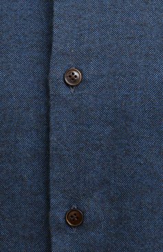 Мужская хлопковая рубашка SONRISA синего цвета, арт. IL9/BC/F6108 | Фото 5 (Манжеты: На пуговицах; Рукава: Длинные; Рубашки М: Regular Fit; Воротник: Акула; Случай: Повседневный; Длина (для топов): Стандартные; Материал внешний: Хлопок; Принт: Однотонные; Стили: Кэжуэл)