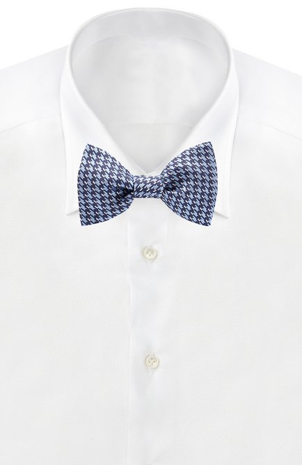 Мужской шелковый галстук-бабочка LANVIN синего цвета, арт. 2428/B0W TIE | Фото 2 (Материал: Текстиль, Шелк; Статус проверки: Проверено, Проверена категория)