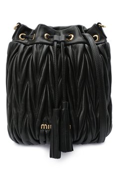 Женская сумка MIU MIU черного цвета, арт. 5BE014-N88-F0002-OOO | Фото 5 (Сумки-технические: Сумки через плечо; Материал: Натуральная кожа; Ремень/цепочка: На ремешке; Размер: small)