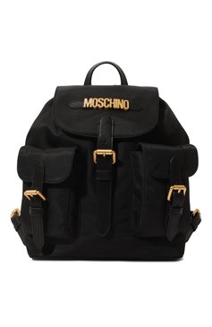 Женский рюкзак MOSCHINO черного цвета, арт. 2317 B7601/8202 | Фото 1 (Размер: medium; Материал: Текстиль; Стили: Кэжуэл)