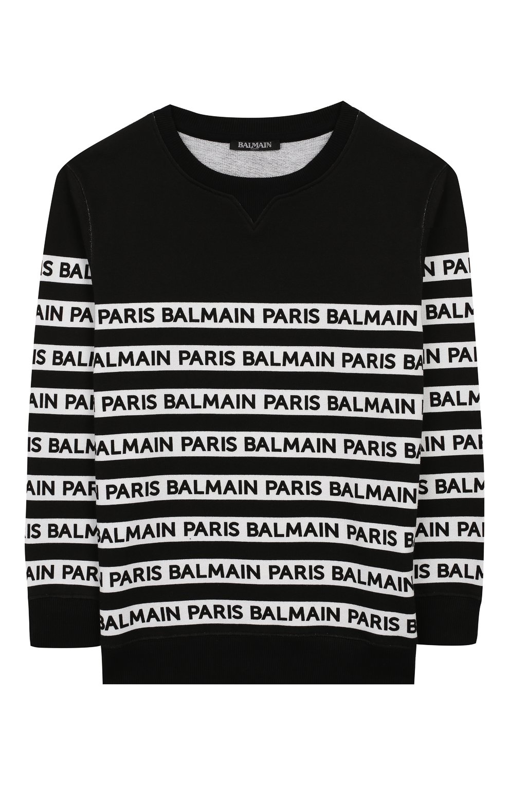 Детский хлопковый свитшот BALMAIN черного цвета, арт. 6L4640/LX230/12-16 | Фото 1 (Рукава: Длинные; Мальчики Кросс-КТ: Толстовка-одежда, Свитшот-одежда; Материал внешний: Хлопок; Статус проверки: Проверена категория; Ростовка одежда: 12 лет | 152 см, 13 - 15 лет | 158 см, 16 лет | 164 см)