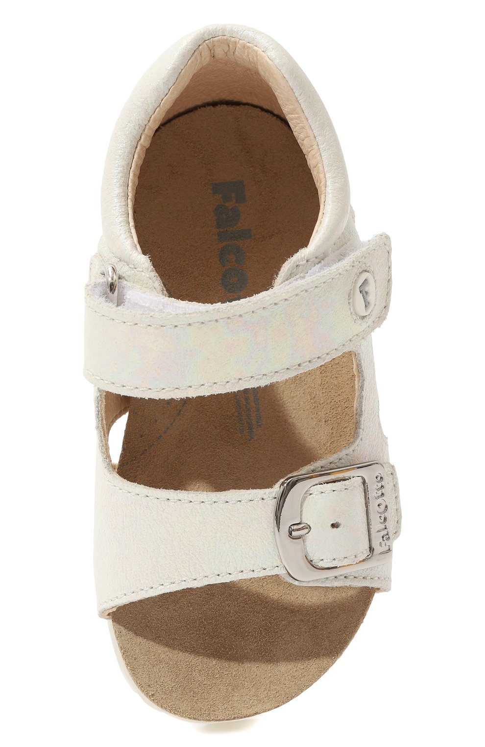 Детские кожаные сандалии FALCOTTO белого цвета, арт. 1500737/83/18-26 | Фото 4 (Материал внутренний: Натуральная кожа; Материал сплава: Проставлено; Нос: Не проставлено)