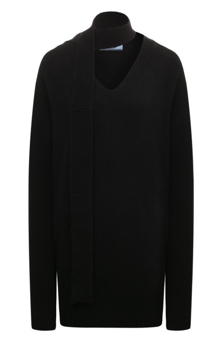Женский кашемировый свитер PRADA черного цвета по цене 215000 руб., арт. 23883-1ZUC-F0002-212 | Фото 1