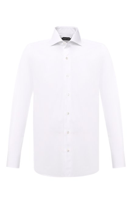 Мужская хлопковая сорочка TOM FORD белого цвета по цене 54700 руб., арт. QFT000/94S3AX | Фото 1