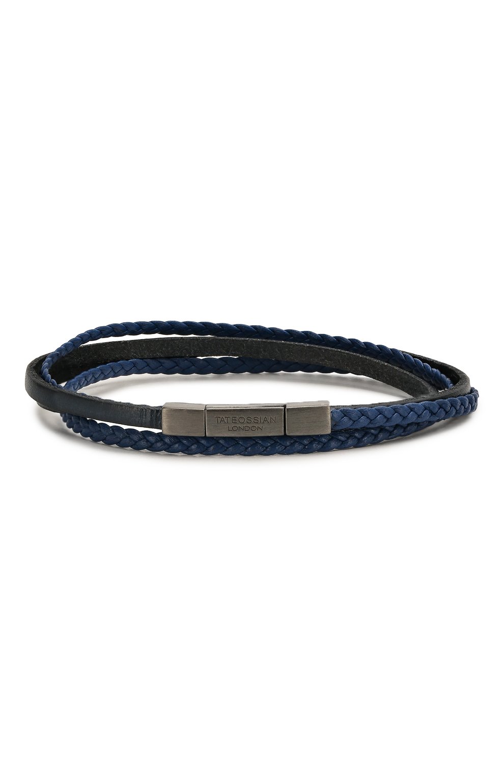 Мужской кожаный браслет TATEOSSIAN синего цвета, арт. BR0621 | Фото 1 (Материал: Кожа)