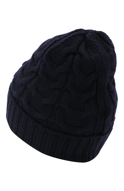 Детского шерстяная шапка MONCLER темно-синего цвета, арт. F2-954-3B715-20-04S02 | Фото 2 (Материал: Шерсть, Текстиль)