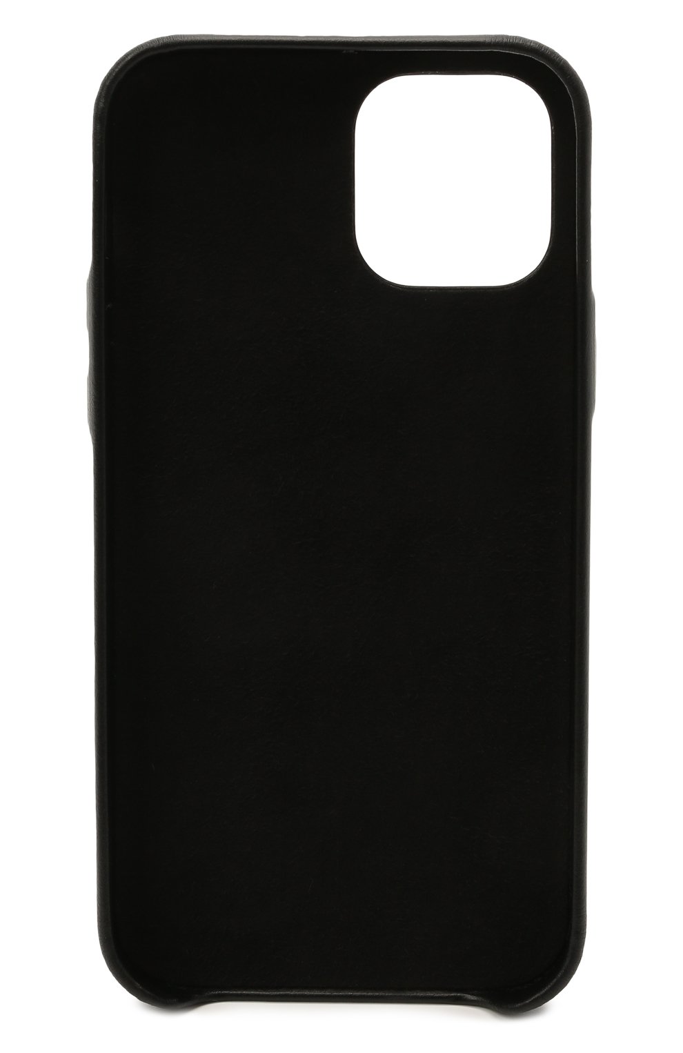 Кожаный чехол для iphone 12 pro max VETEMENTS черного цвета, арт. UE51SA170B 2471/W/BLACK NEXT PR0 MAX | Фото 2 (Женское Кросс-КТ: Кожа iPhone; Материал: Натуральная кожа)