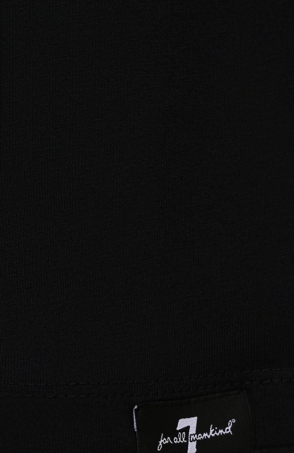 Мужская хлопковая футболка 7 FOR ALL MANKIND черного цвета, арт. JSIM2370BK | Фото 5 (Принт: Без принта; Рукава: Короткие; Длина (для топов): Стандартные; Материал сплава: Проставлено; Материал внешний: Хлопок; Драгоценные камни: Проставлено; Стили: Кэжуэл)