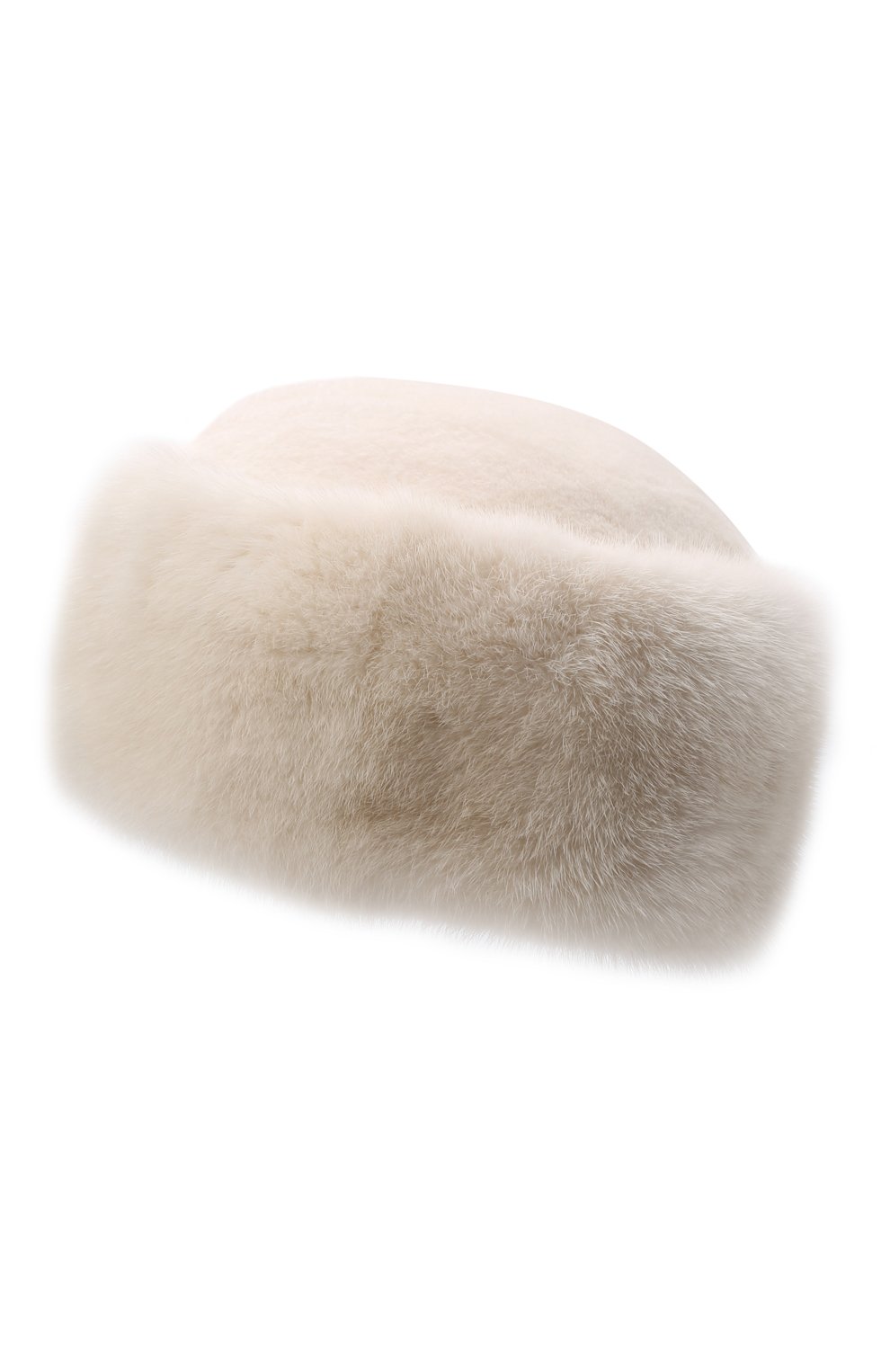 Женская шапка татти из меха норки FURLAND кремвого цвета, арт. 0163500140027600000 | Фото 3 (Материал: Натуральный мех)