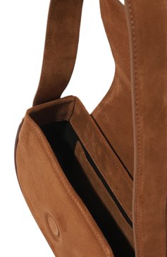 Женская сумка koko YUZEFI коричневого цвета, арт. YUZRS23-HB-K0-47 | Фото 5 (Сумки-технические: Сумки top-handle; Материал: Натуральная кожа, Натуральная замша; Материал сплава: Проставлено; Нос: Не проставлено; Размер: mini; Драгоценные камни: Проставлено)