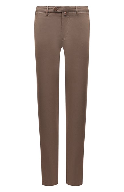 Мужские хлопковые брюки KITON коричневого цвета, арт. UFPP79J0762A | Фото 1 (Длина (брюки, джинсы): Стандартные; Материал внешний: Хлопок; Случай: Повседневный; Силуэт М (брюки): Чиносы; Стили: Кэжуэл)