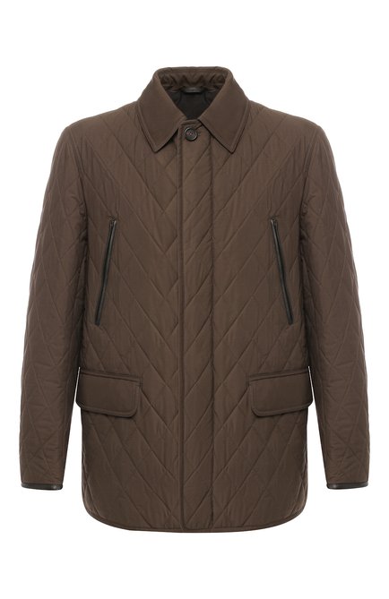Мужская шелковая куртка BRIONI хаки цвета, арт. SFN80L/P843X | Фото 1 (Материал внешний: Шелк; Материал подклада: Синтетический материал; Мужское Кросс-КТ: Верхняя одежда, утепленные куртки; Рукава: Длинные; Длина (верхняя одежда): Короткие; Кросс-КТ: Куртка; Статус проверки: Проверена категория)