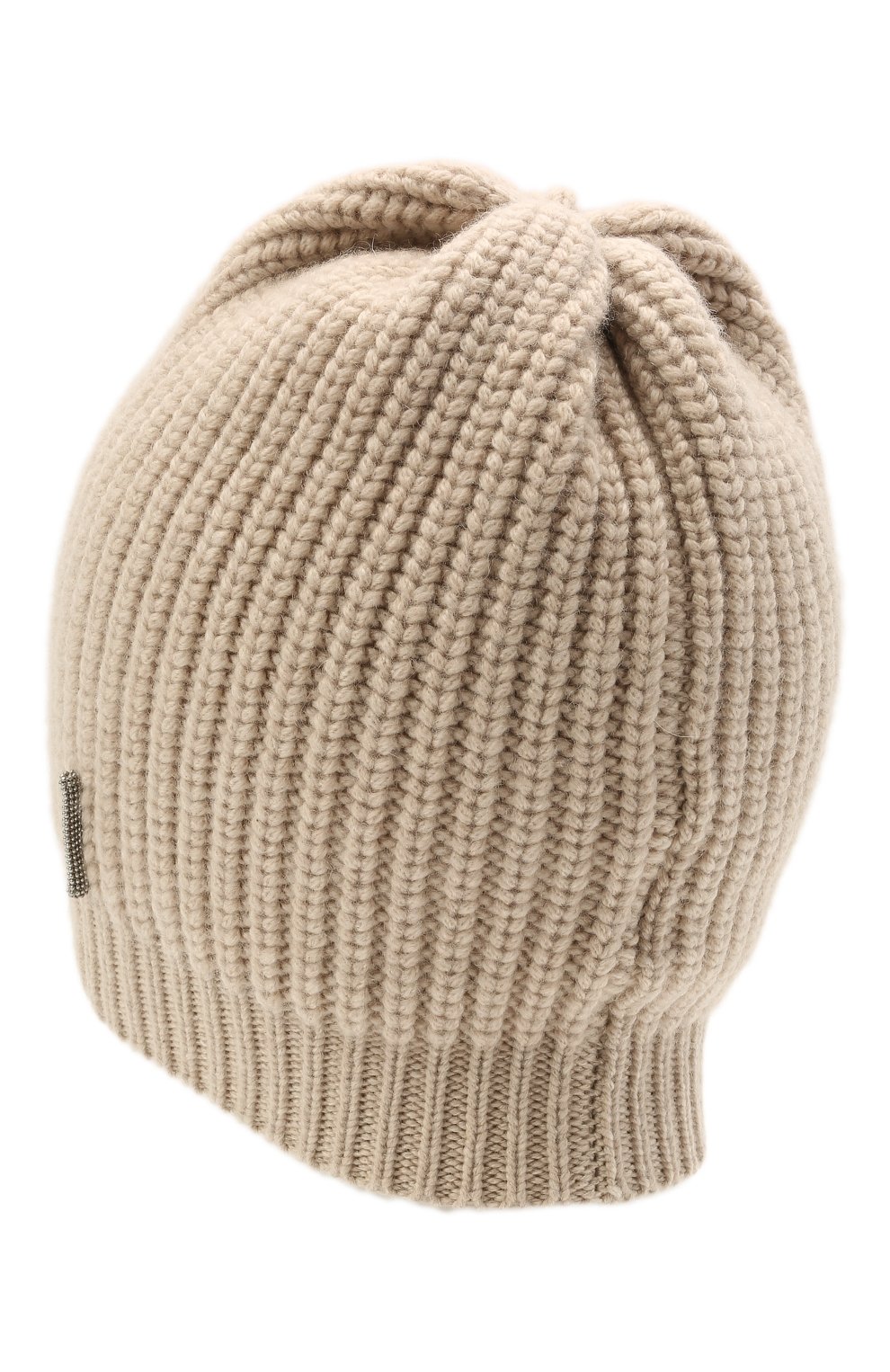 Детского кашемировая шапка BRUNELLO CUCINELLI бежевого цвета, арт. B52M50299B | Фото 2 (Материал: Текстиль, Кашемир, Шерсть; Материал сплава: Проставлено; Нос: Не проставлено)