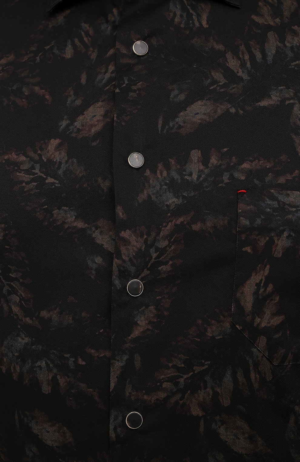 Мужская хлопковая рубашка KITON темно-коричневого цвета, арт. UMCNERHH0780802/47-50 | Фото 5 (Big sizes: Big Sizes; Воротник: Кент; Рукава: Длинные; Рубашки М: Regular Fit; Манжеты: На кнопках; Случай: Повседневный; Длина (для топов): Стандартные; Принт: С принтом; Материал внешний: Хлопок; Стили: Кэжуэл)