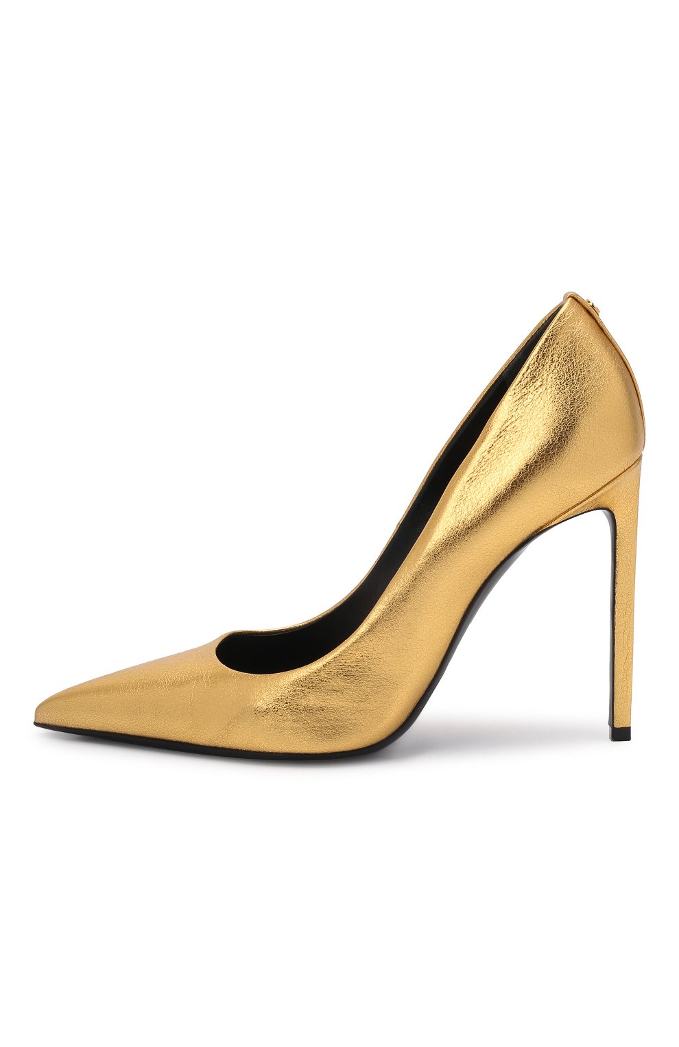 Женские кожаные туфли t screw TOM FORD золотого цвета, арт. W2325T-LSP014 | Фото 4 (Каблук высота: Высокий; Материал внутренний: Натуральная кожа; Каблук тип: Шпилька; Подошва: Плоская)