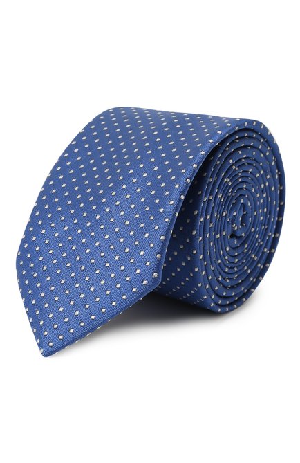 Детский шелковый галстук DAL LAGO голубого цвета, арт. N300/7328/III | Фото 1 (Статус проверки: Проверено, Проверена категория; Материал: Текстиль, Шелк; Кросс-КТ: Школьные аксессуары; Региональные ограничения белый список (Axapta Mercury): RU)