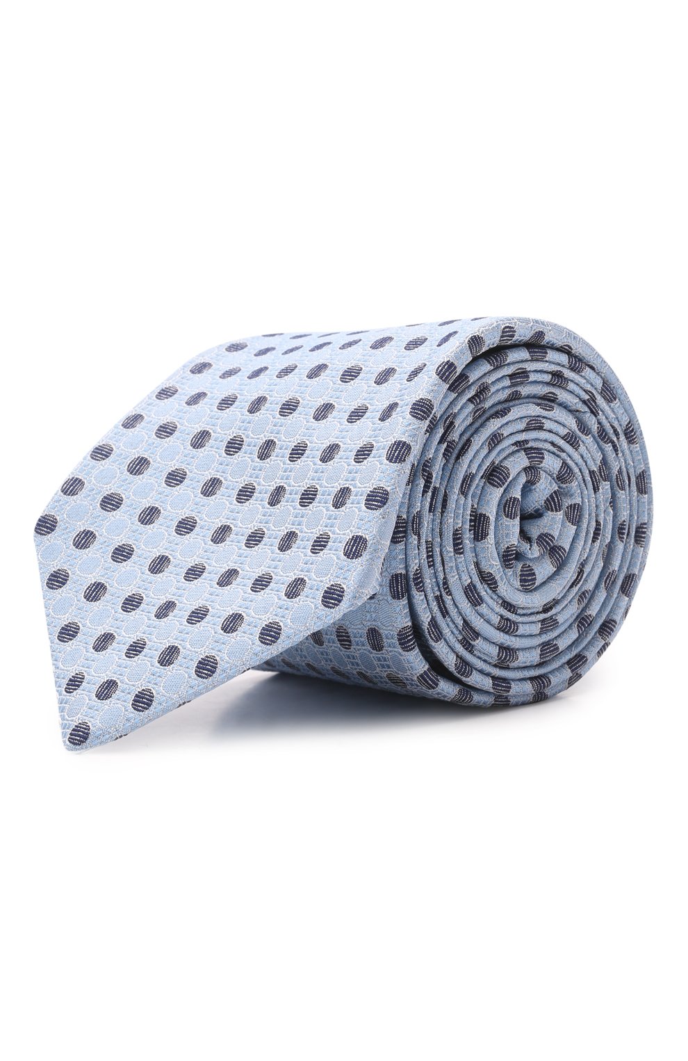 Мужской шелковый галстук LUIGI BORRELLI голубого цвета, арт. CR4502032/LC | Фото 1 (Принт: С принтом; Материал: Текстиль, Шелк)