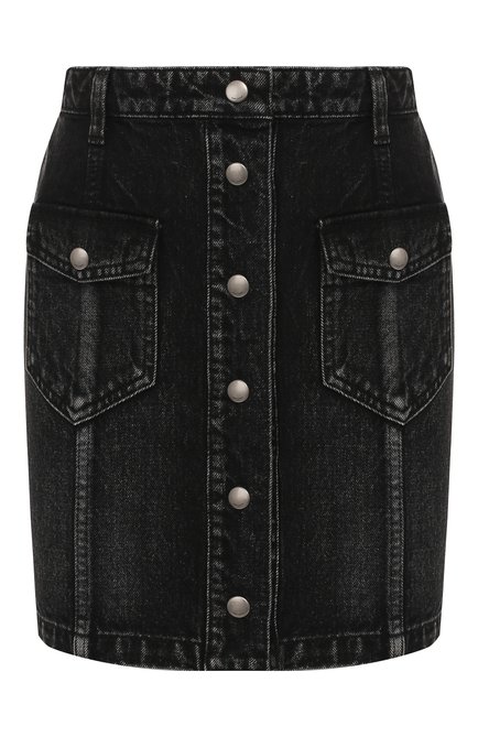 Женская джинсовая юбка SAINT LAURENT черного цвета по цене 54850 руб., арт. 581918/YQ899 | Фото 1