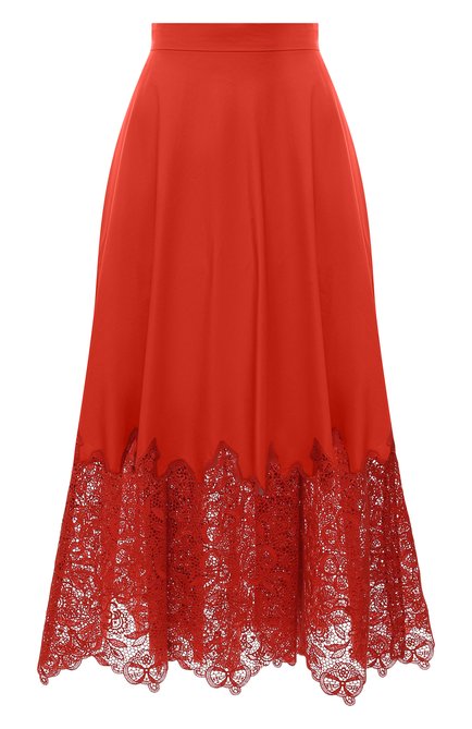 Женская хлопковая юбка LORO PIANA красного цвета по цене 267000 руб., арт. FAM0879 | Фото 1