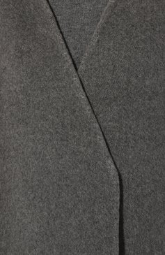 Женское кашемировое пальто AND THE BRAND серого цвета, арт. CT007-2005-901-W24 | Фото 5 (Материал внешний: Шерсть, Кашемир; Рукава: Длинные; Длина (верхняя одежда): До колена; Материал сплава: Проставлено; 1-2-бортные: Однобортные; Драгоценные камни: Проставлено; Стили: Кэжуэл)