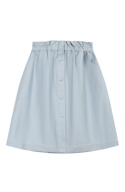Детская хлопковая юбка LORO PIANA голубого цвета по цене 32800 руб., арт. FAI9639 | Фото 1