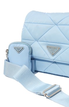 Женская сумка re-nylon PRADA голубого цвета, арт. 1BD290-RDJN-F0076-O1O | Фото 7 (Сумки-технические: Сумки через плечо; Материал: Натуральная кожа; Ремень/цепочка: На ремешке; Размер: small)
